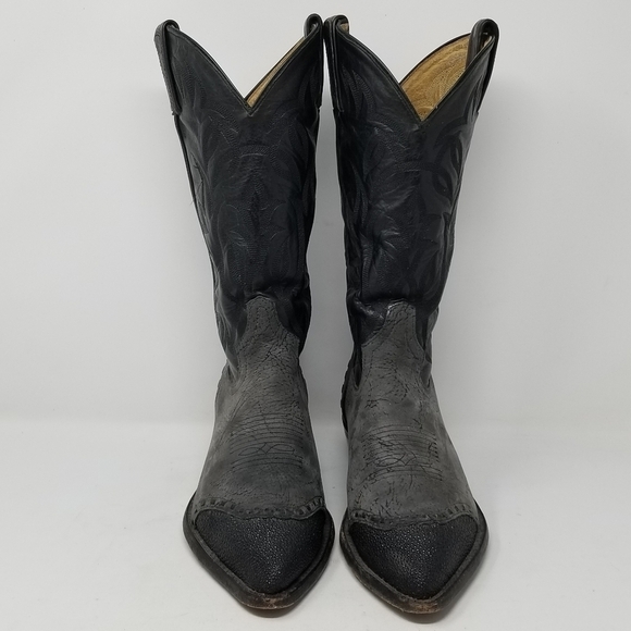 Tony Lama Stingray Leather Cowboy Boots Mens Size 7EE Womes 8.5 Pointy Toe main image 7